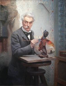 <i>Sculptor working</i> (1891) by Fernand Cormon